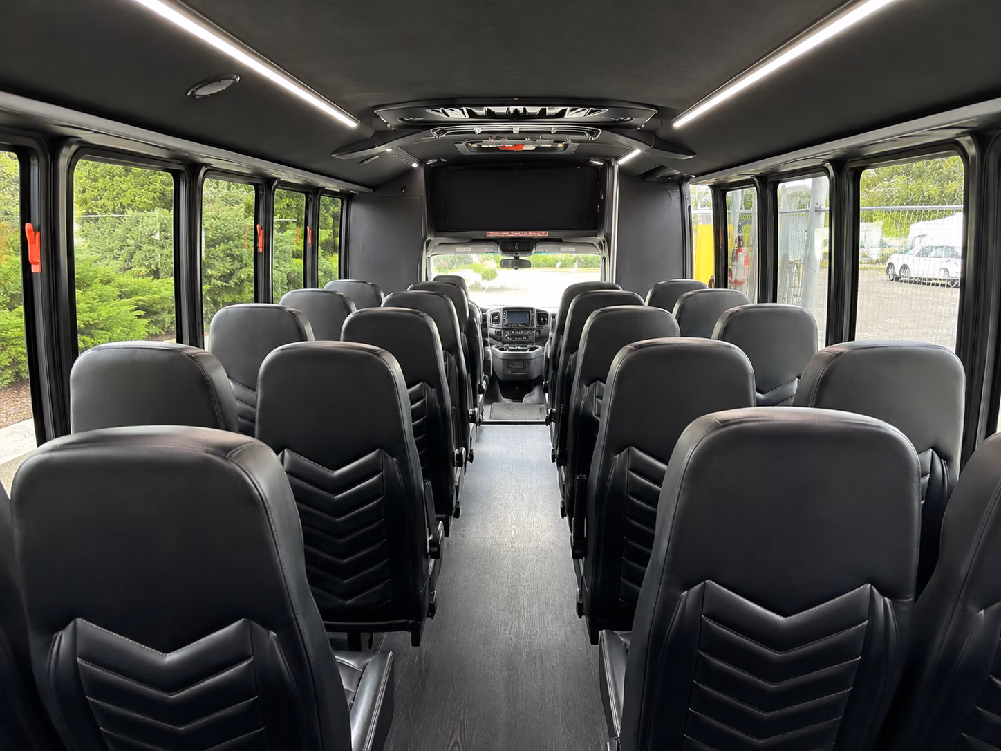 eugene 18 passenger minibus inside