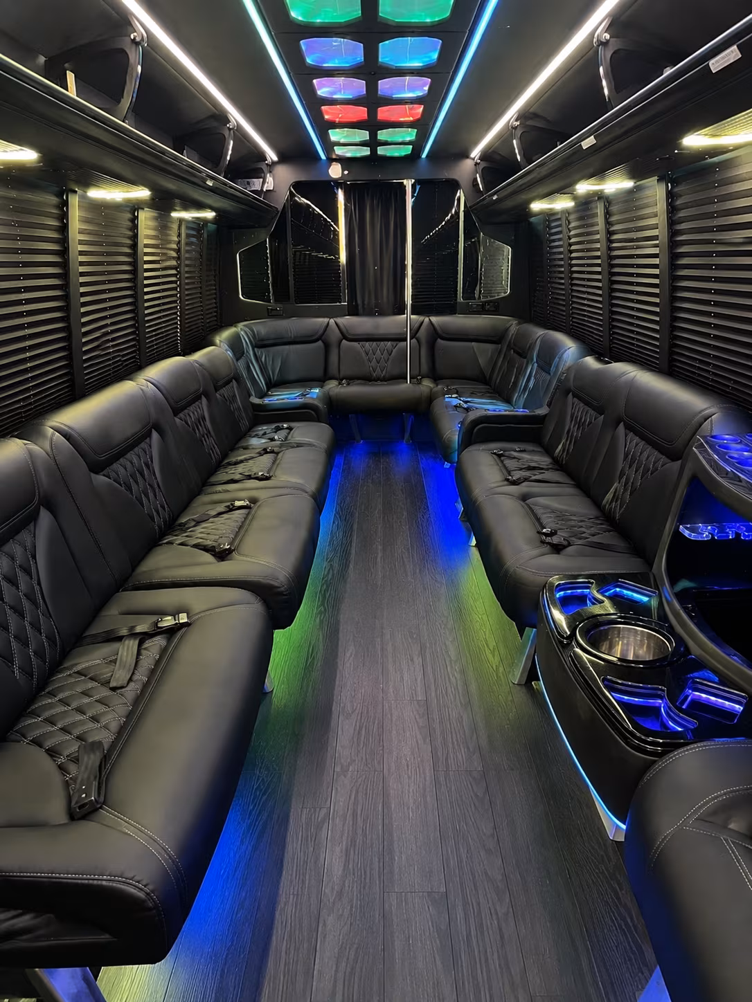 eugene 20 passenger party bus interior