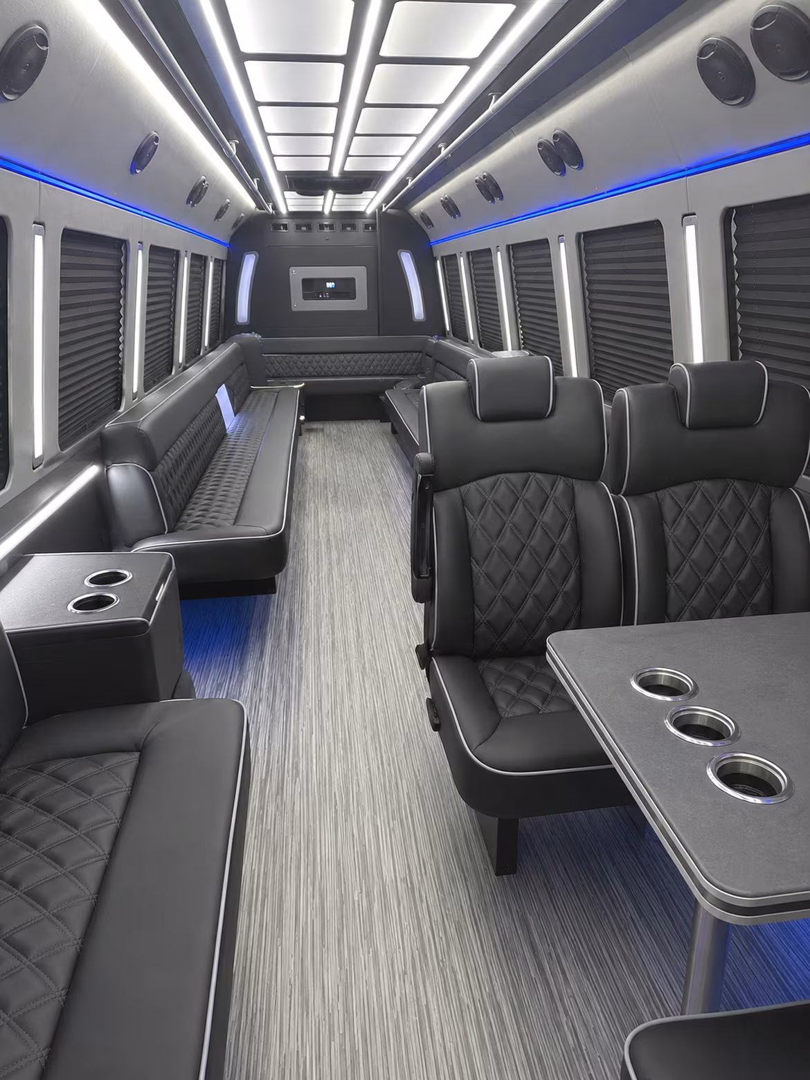 eugene 25 passenger party bus inside