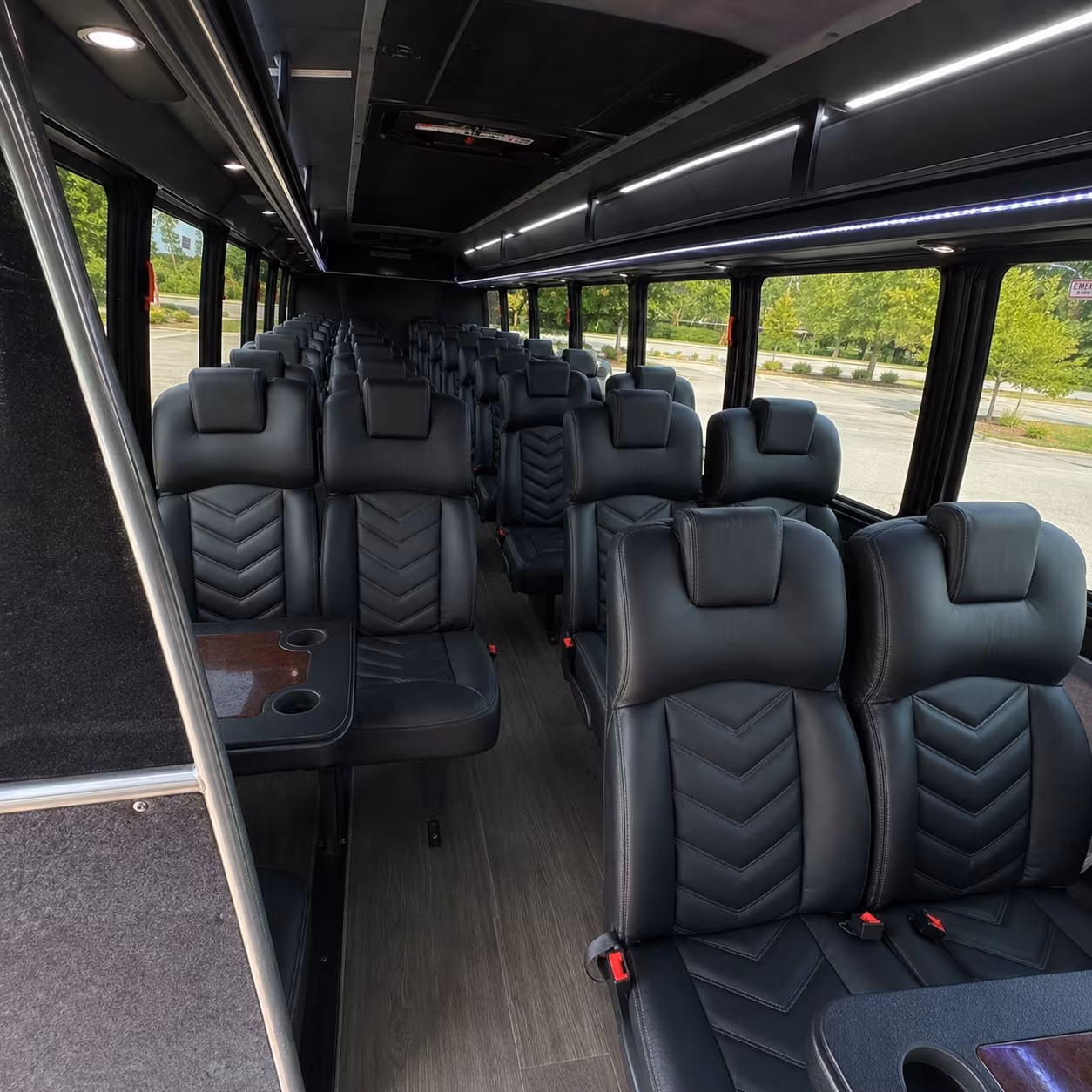 eugene 28 passenger minibus inside