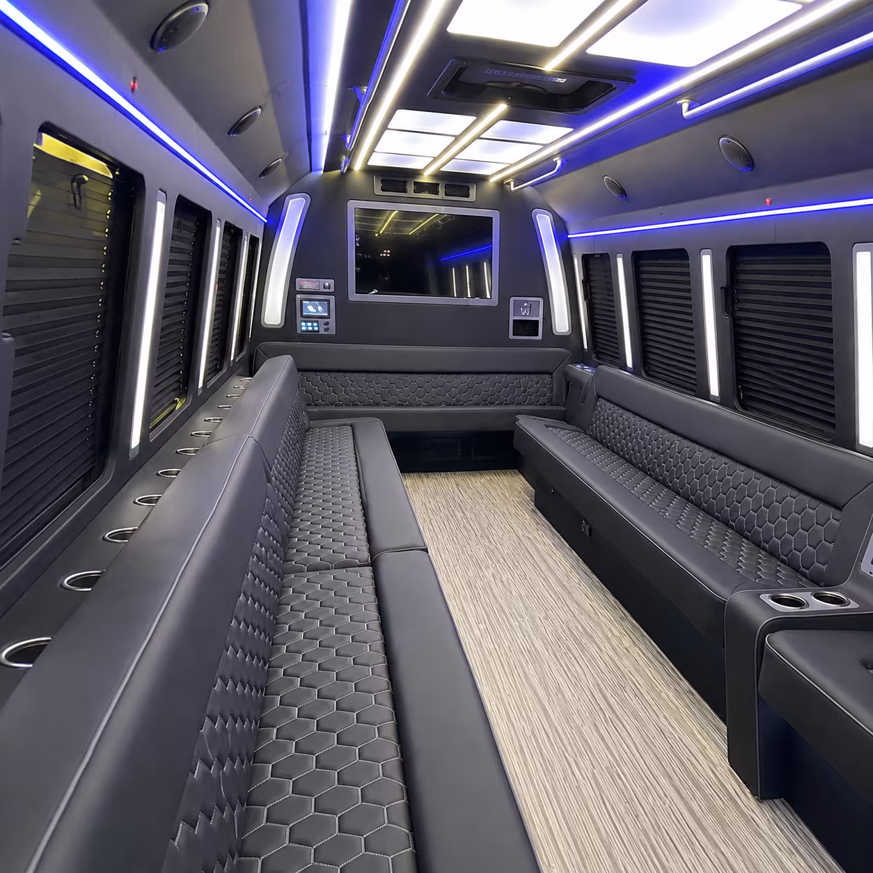 eugene 40 passenger party bus inside