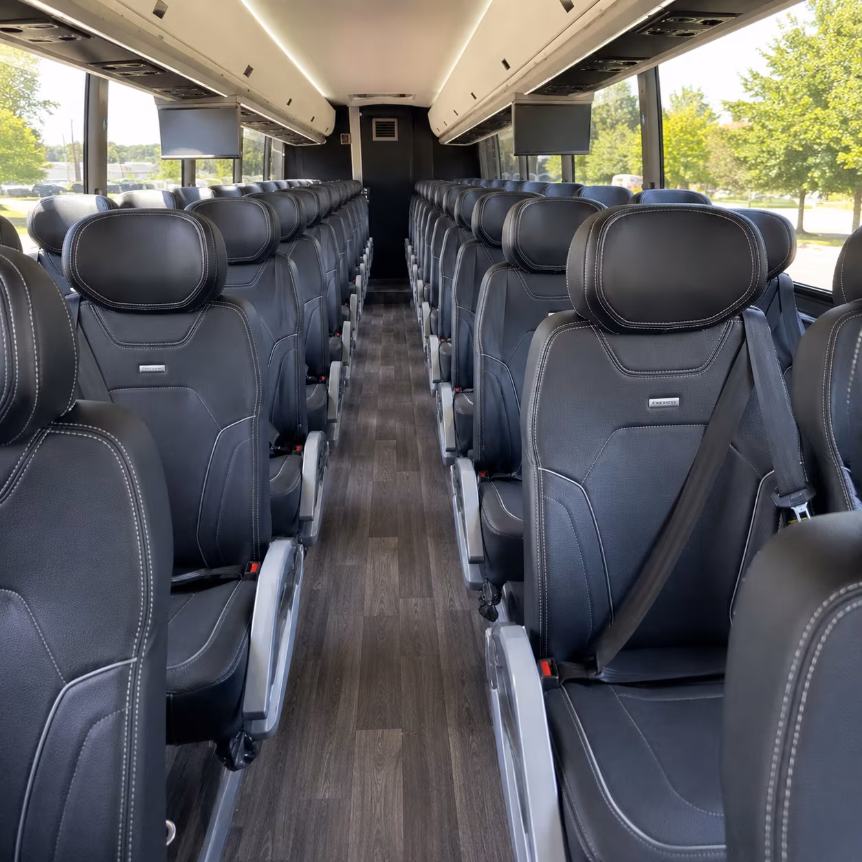eugene 56 passenger charter bus inside