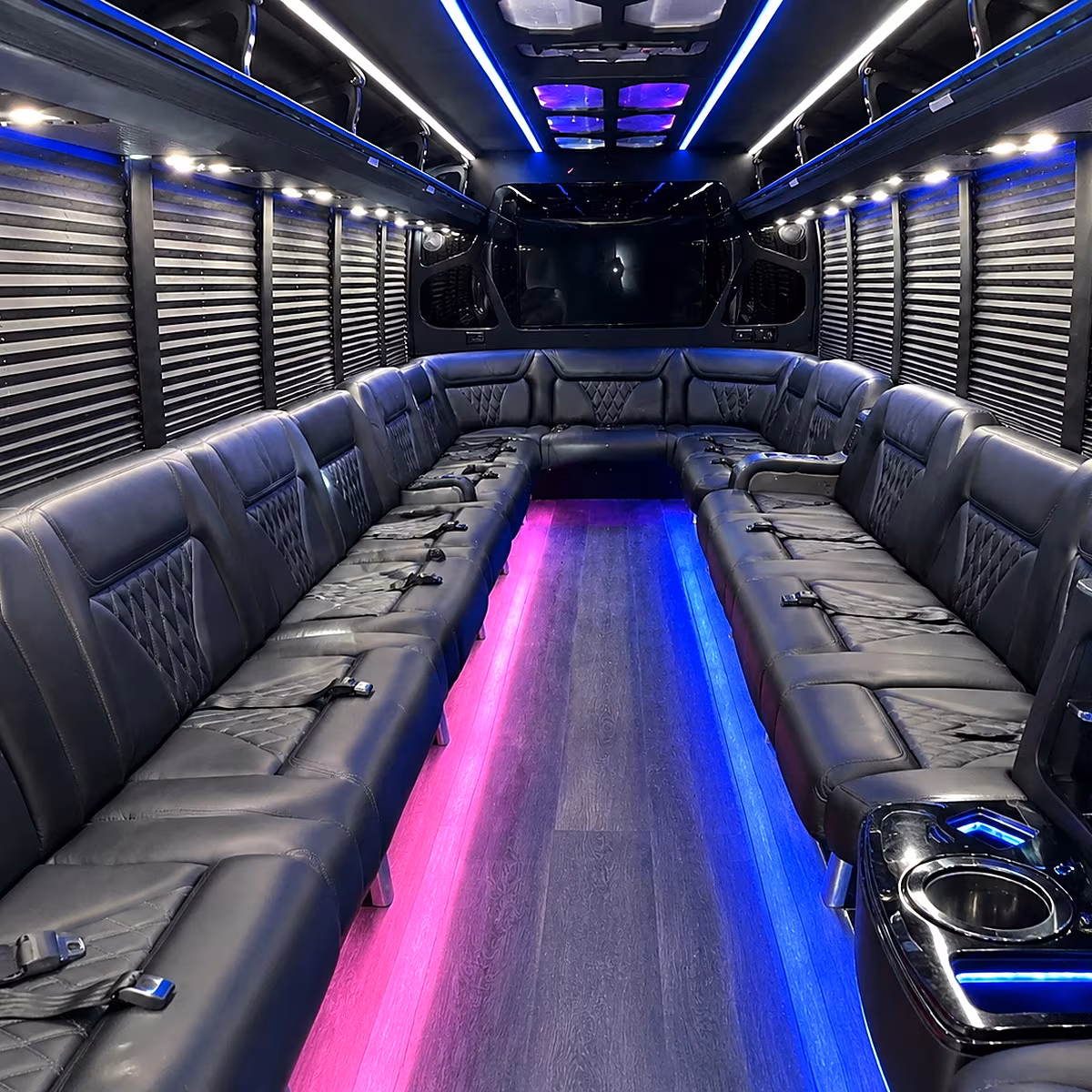 eugene party bus rental interior